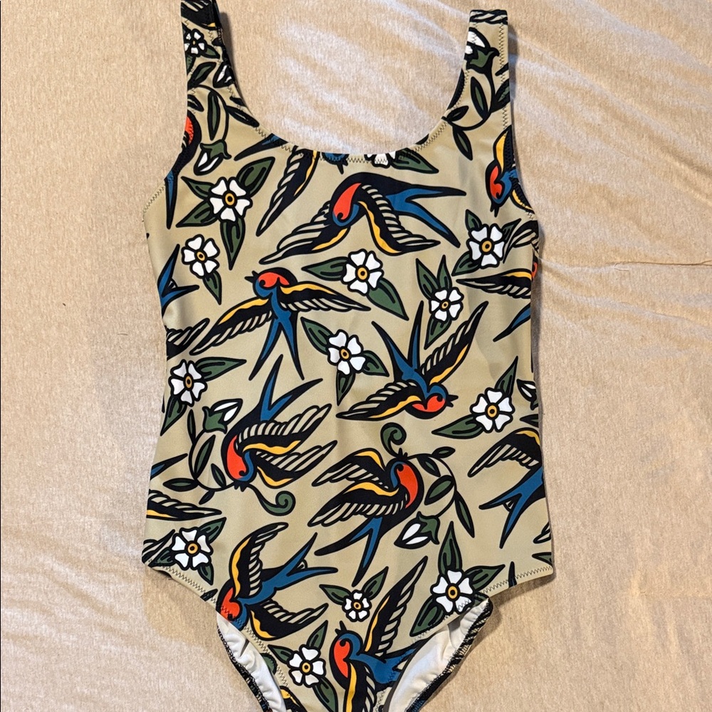 Skeleton Goods Tattoo Inspired One Piece Swimsuit-M